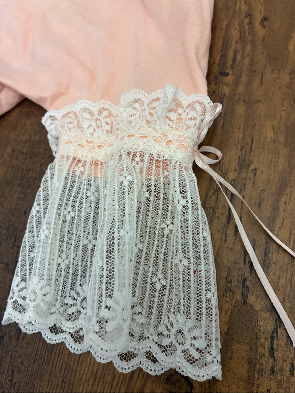 Vintage Peach Lace Baby 6 months Two Piece Outfit - Picture 6 of 9